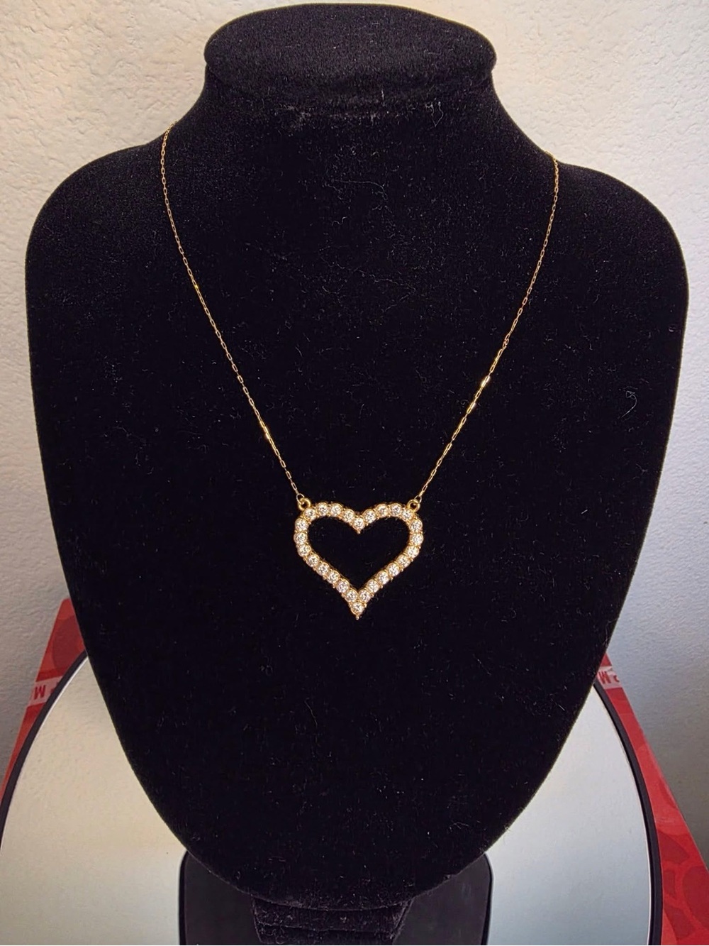Gold Heart Crystal Pendant Necklace - Women Jewelry